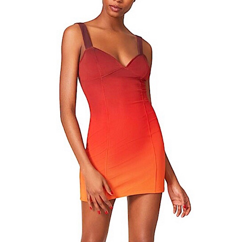 BB Dakota Steve Madden Ombré Lava Flow Sleeveless Tank Mini Dress Size L NEW
